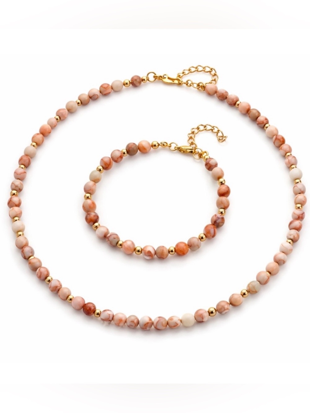 Beaded Necklace and Bracelet Set Summer Vibes
